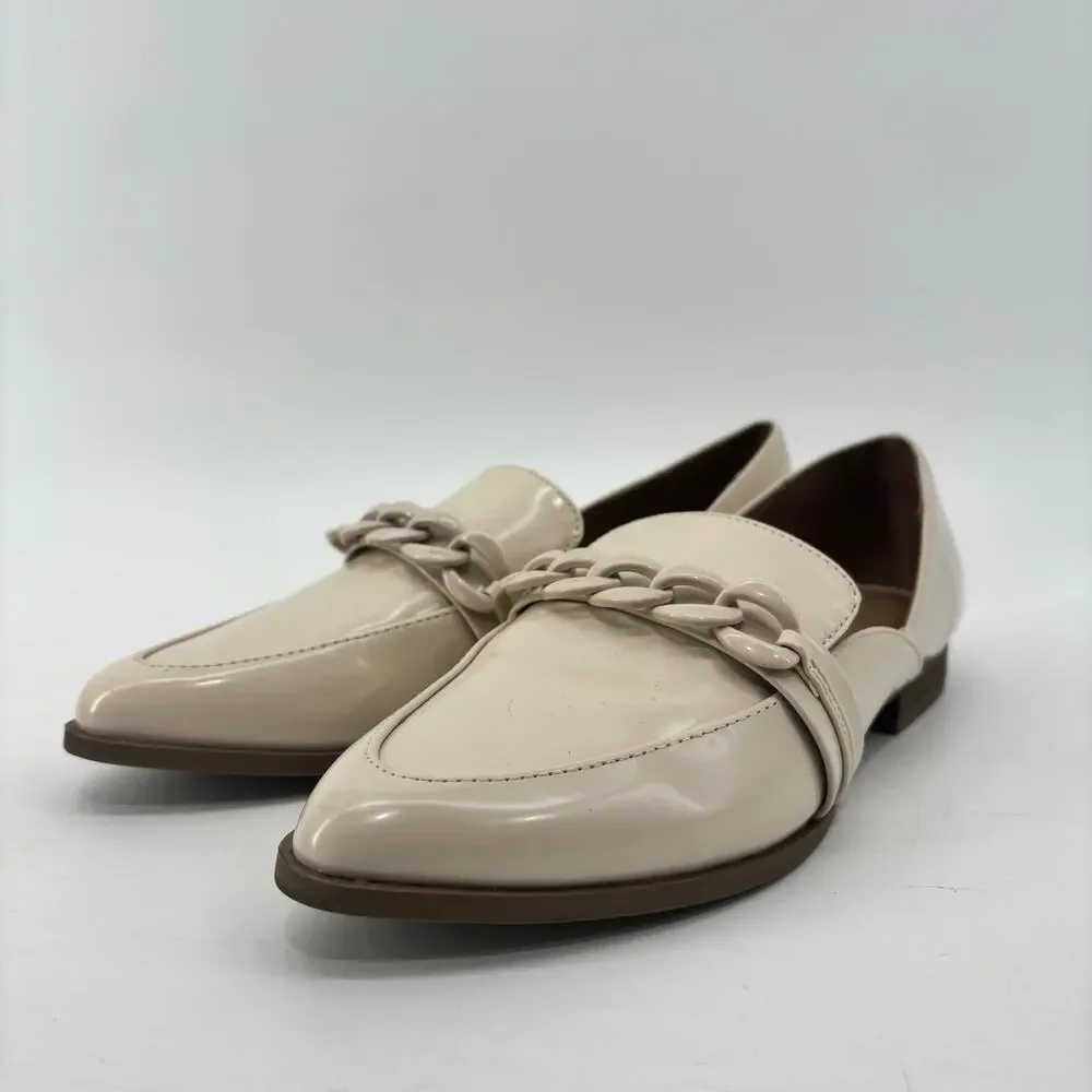 Lauren Conrad Demii Bone Loafers Women’s 8.5 Beige Patent Leather Flats - Picture 10 of 11